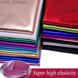 Fabric Stretch Spandex Fabric Material Shiny Gold Foil bronzing PU glossy leather fabric for DIY stage cosplay come Dress 50*150cm YQ231109