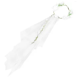 Bridal Veils Flower Veil For Brides Wedding Garland Rattan Woman Lady