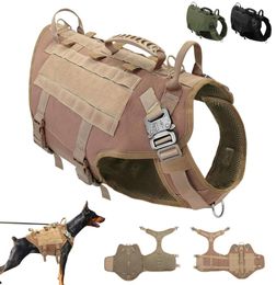 Durable Nylon Dog Harness Tactical Military K9 Working Dog Vest No Pull Pet Training Harnesses Vest for Medium Large Dogs M L8219929