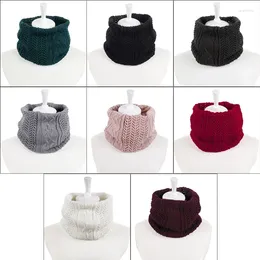 Scarves Women Men Winter Twist Cable Knitted Neck Warmer Gaiter Solid Colour Outdoor Windproof Stretchy For Infinity Circle Loop Scarf