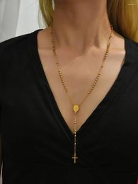 Chains USENSET Long Elegant Stainless Steel Drop Necklace Attractive Gold Plated Body Chain For Women Waterproof Gift