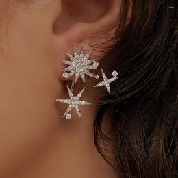 Stud Earrings European And American Fashion Style Snowflake Single Earring Hexagram Lady Jewellery Lovers Gift Banquet