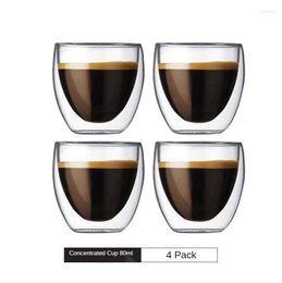 Mugs 80ML/150ML/350ML Double Coffee Set Heat-resistant Glass Latte Hanging Ear Mocha Espresso Home Anti-scalding Cups