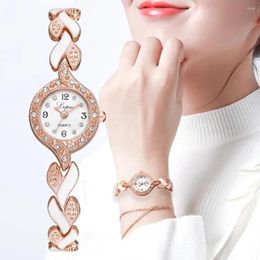 Wristwatches Luxury Heart-Shaped Metal Bracelet Women Watch Diamonds Quartz Feamle Clock Gift Ladies Watches Relogio Feminino