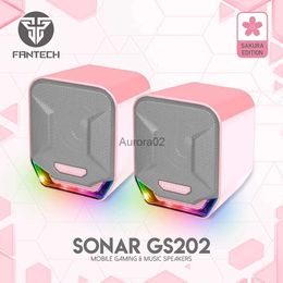 Computer Speakers FANTECH SONAR GS202 RGB Pink Computer Speaker 3.5MM Plug Stereo Surround Wired Speaker For Desktop PC Laptop TV BOX Gamer YQ231103