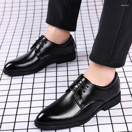 Dress Shoes Oxfords For Men Black Leather Lace Up Casual Business Point Toe Wedding Party Formal Style Working