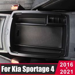Car Organiser Car Central Console Armrest Box Storage Container Organiser Holder Tray For Kia Sportage 4 2016-2018 2019 2020 2021 Accessories Q231109