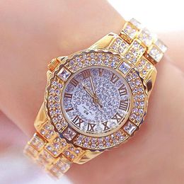 Wristwatches Gold Watches For Women Quartz Clock Stainless Steel Woman Watch Diamond Bracelet Wristwatch Ladies Gift Relogio Feminino