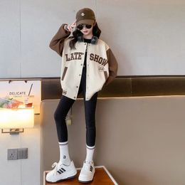 Jackets Spring Girls Baseball Jackets For 5-14 Years Old Teens Clothes For Teenage Girls Sports Outerwear Coat Kids Jacket 231109