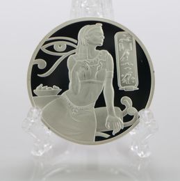 Arts and Crafts Isis commemorative coin silver plated pyramid coin in ancient Egypt, Greece