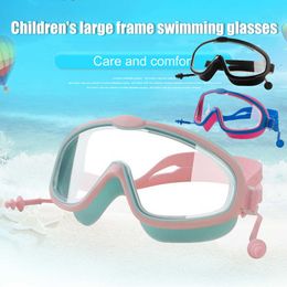 Goggles Swimming Goggles Earplug 2 in 1 Children Waterproof Swim Diving Mask Eyewear UV Anti Fog Adjustable Pool Water Sport Glasses P230408