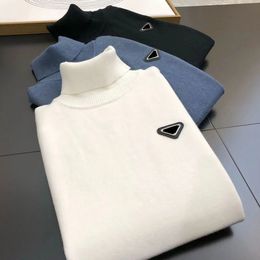 prd distintivo triangolo maglioni dolcevita firmati maglioni da uomo maglione firmato da donna pullover per uomo maglioni di cashmere Maglione di cotone tinta unita