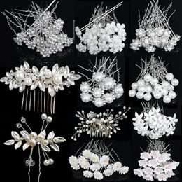 Hair Clips Barrettes Crystal Pearl Hairpin Hair Vine Tiaras Head Piece Hair Comb Headband Hairpins Hairbands Accessories Wedding Bridal Hair Jewellery 231109