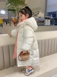 ジャケット冬の太い綿のコート女の子フード付きジャケットキッズアウターウェア服の赤ちゃん長い温かいパーカスノースーツCh28 231109