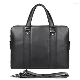 Briefcases 2024 Luxury Cow Genuine Leather Business Men's Briefcase Male Shoulder Bag Men Messenger Laptop Computer Designer Bags