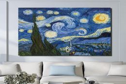 Canvas Paintings Vincent Van Gogh Starry Sky Famous Art Reproduction Home Decoration Prints Poster Wall Art Unframed8576208