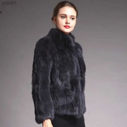 Women's Fur Faux Fur Natural Rabbit Fur Coat Women Winter Jacket Real leather and fur promotion clothing Fe On Offer With Shipping 2023 ColdL231120