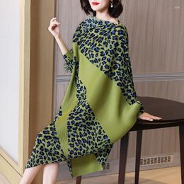 Casual Dresses 2023 Pleated French Dress Spring Clothing Fashion Leopard Print Temperament Mother Loose Women's