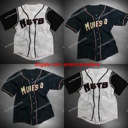 Baseball Jerseys Mens Modesto Nuts White Black Custom Double Stitched Shirts