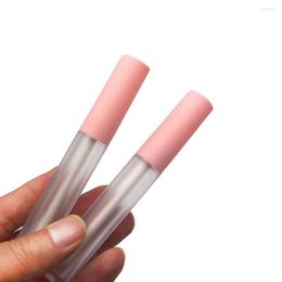 Storage Bottles 50/100pcs 4.5ml Cute Empty Pink Lip Gloss Tube DIY Plastic Frosted/Clear Liquid Lipstick Container Women Beauty Makeup Tools