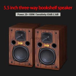 Computer Speakers 5.5 Inch 20~100W 8ohm Bookshelf Speaker Three-way AE100MKII Reflective HiFi Speaker Three-unit Fever Passive Wooden Speaker YQ231103
