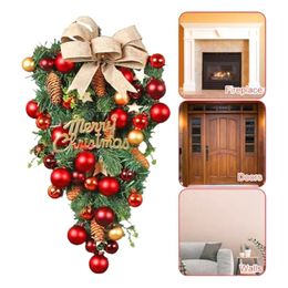 Christmas Decorations Christmas Tardrop And Wreath For Front Door Winter Christmas Staircase Garland For Christmas Decorations Ornaments 231109