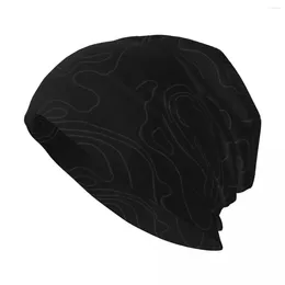 Berets Topographic B.w_01 Knit Hat Gentleman Snapback Cap Uv Protection Solar Caps Male Women's