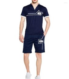 Men's T Shirts Tracksuit Summer Two Piece Set Men Short Sleeve T-shirt Top With Shorts Suit Sportswear Sets