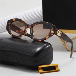 Designer Designer Women Sun Glasses Oval Metal Frame Shades Lunette Leopard Print Plated Gold Sier for Wo Sunglasses Men Police fashion