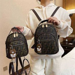 Designer bag 2023 summer tote 20% off Dual purpose Korean version super hot small lattice soft leather backpack women