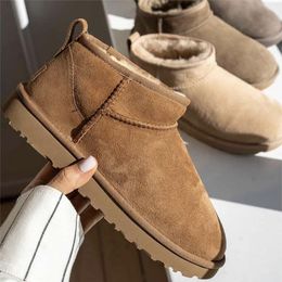 Ultra Mini Platform Boot Designer 5cm boot Woman Winter Ankle tazz tasman Australia Snow Boots Thick Bottom Real Leather Warm Fluffy Booties With Fur size 35-44
