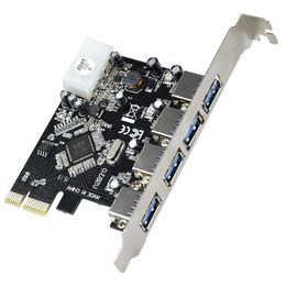 Freeshipping FAST USB 30 PCI-E PCIE 4 PORTS Express Expansion Card Adapter Ehgus