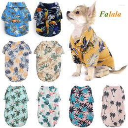 Dog Apparel Summer Beach Shirts Cute Hawaii Casual Pet Cat Clothing Floral T Shirt For Small Dogs Chiahuahua French Fulldog Clothes Coat