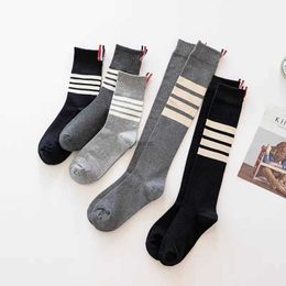 Mens Socks Childrens Knee Length Lower Leg Simple Tb Standard Four Bar Cotton Fashion Inside College Spring/summer9eqi