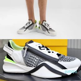 Italian designer Flow running sneakers Mens popular shoes Slip-on side zipper elastic laces corrugated sole