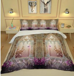 Bedding Set Red 4pcs Duvet Cover Sets Pillowcase purple roman 3D Bedding Sets Twin Full Queen King Size