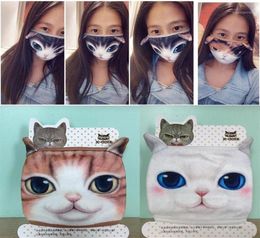 Cotton Dustproof Mouth Face Mask 3D Cartoon Cute Cat Mask Personality Washable For Women Men Face Mouth Masks Party DIY Decor1282N1575445