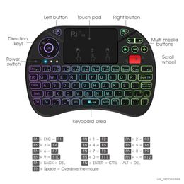 Keyboards Keyboards Mini keyboard 2.4GHz Wireless keyboard with Touchpad Backlit for TV R231109