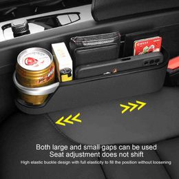 Car Organiser Leather Car Seat Organiser Multifunctional Auto Seat Gap Storage Box ABS Seat Seam Pockets Trunk Organisers Cup Holder Q231109