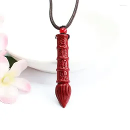 Pendant Necklaces Authentic Cinnabar Purple Red Wenchang Pen Writing Brush Helps Academic Necklace Can Adjust The Length