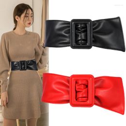 Belts Ladies Waist Belt Simple Fashion Decoration Trim Skirt Sweater Women Wide Waistband Black Red Korean Version PU Girdle H3151