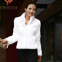 Women's Fur Faux Fur Luxury Hot Sale Winter Women Real Rabbit Fur Coat Natural Warm Rabbit Fur Jacket Lady Fashion 100% Genuine Real Rabbit OuterwearL231109