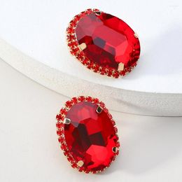 Stud Earrings Korean Fashion Sparkly Glass Crystal For Women Luxury Vintage Female Piercing Charm Unique Y2k Jewellery Accessories