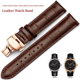 Watch Bands Watchband 14mm 16mm 18mm 19mm 20mm 21mm 22mm 24mm Genuine Leather Strap Men Universal Replacement Band Accessories 231109