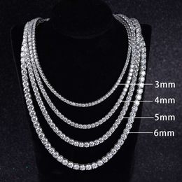 Starsgem 925 Gold Plated Sterling Silver 3mm 4mm 5mm Diamond Bracelet Necklace Gemstone Moissanite Tennis Chain