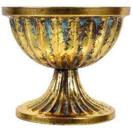 Vases Metal Urn Planter Centrepieces Flower Tabletop Home Decor Gold Decorative