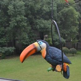 Garden Decorations Resin Toucan Parrot Hanging Decoration Animals Outdoor