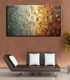 Pure Hand painted oil painting on canvas modern Gold Flowerdecorative wall pictures modern popular home decoration gift1392575