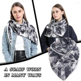 Scarves Scarf Women Luxury Fashion Winter Printing Button Soft Wrap Casual Warm Shawls Bib Versatile Coldproof Echarpe