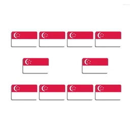 Brooches 10Pcs Singapore Flag Brooch Beautiful Lapel Pin For Women And Men Acrylic Patriotism Badge Meeting Accessories